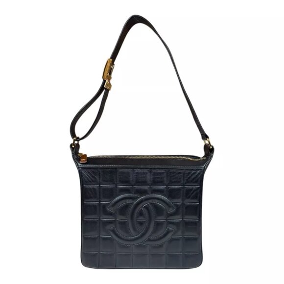 CHANEL Shoulder Bag lambskin Chocolate bar used - Picture 1 of 12